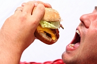 Guy About To Eat A Hamburger