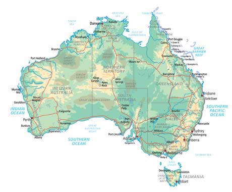 map of australia