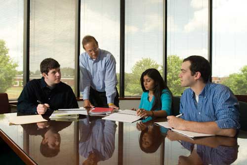 MBA students in the conference room