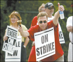 Teachers go on strike